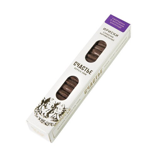Ириски Счастье черная смородина и сливочная карамель, в молочном шоколаде, 75 г