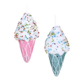 Подвеска декоративная СНОУ БУМ Мороженое-рожок, 7,5 х 7,5 х 14,5 см, 2 цвета