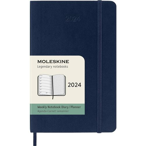 Еженедельник Moleskine CLASSIC SOFT WKNT Pocket, 9 x 14 см, 144 страницы, мягкая обложка, датированный, синий сапфир набор friends ежедневник закладка