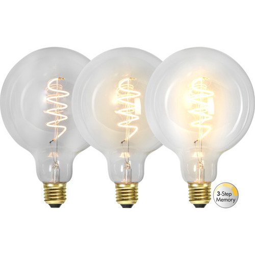Декоративная светодиодная лампа Star Trading Е27, 12,5 х 17,9 см, белый, с функцией памяти с5т80 лм