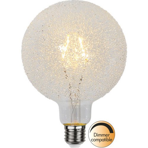 Декоративная светодиодная лампа Star Trading Е27, 12,5 х 17,6 см, ледяное стекло, теплый белый цена и фото