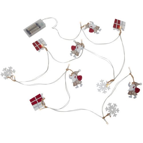 Электрогирлянда Star Trading Санта с подарками, 1,8 м, 10 фигурок, теплый белый рождественская гирлянда s 5 в фейерверк гирлянда usb рождественские украшения украшение для дома гисветильник лянда s декоративная лампа