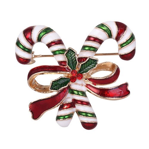 Брошь декоративная Snazzy Santa Рождественские леденцы, полосатый красно-зеленый