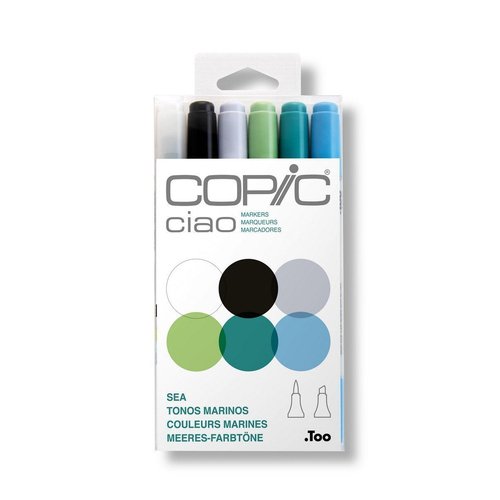 Набор маркеров Copic Ciao Ocean, цвета океана, 6 штук deli набор маркеров для скетчинга двойной пиш наконечник 1 7мм 80шт