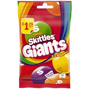 Драже Skittles Giants Vegan Chewy Fruit Sweets, 116гр