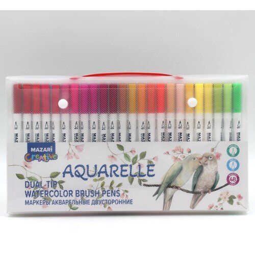 Набор маркеров акварельных двусторонних М-15213-48 Aquarelle Mazari 48 цветов 2700₽