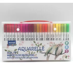 Набор маркеров акварельных двусторонних М-15213-48 Aquarelle Mazari, 48 цветов