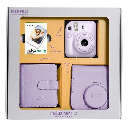 принтер моментальной печати фото для смартфонов instax mini link 2 clay white bundle box Набор Instax Mini 12 Lilac Purple - Bundle Box