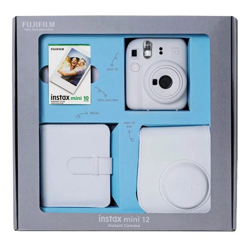 принтер моментальной печати фото для смартфонов instax mini link 2 clay white bundle box Набор Instax Mini 12 Clay White - Bundle Box