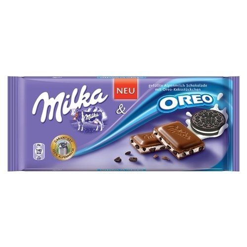 Шоколад Milka с печеньем Oreo, 100 г шоколадный батончик milka oreo bar 37 г