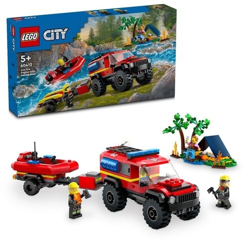 Конструктор LEGO City 60412 Пожарная машина со спасательным катером конструктор lego city 60085 внедорожник с гоночным катером 301 дет