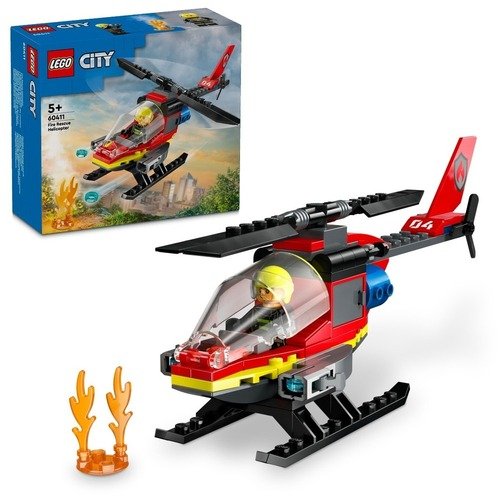 lego lego city пожарно спасательная лодка 144 детали Конструктор LEGO City 60411 Пожарно-спасательный вертолет