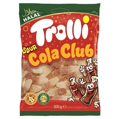 Мармелад Trolli Sour Cola Club (Halal), 100 гр жевательные конфеты mentos sour зеленое яблоко 30 г