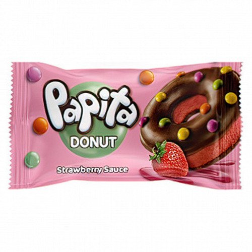 Пончик Solen Papita Donut Strawberry Sauce, 40 гр кекс сэндвич luppo с клубничной начинкой 182г