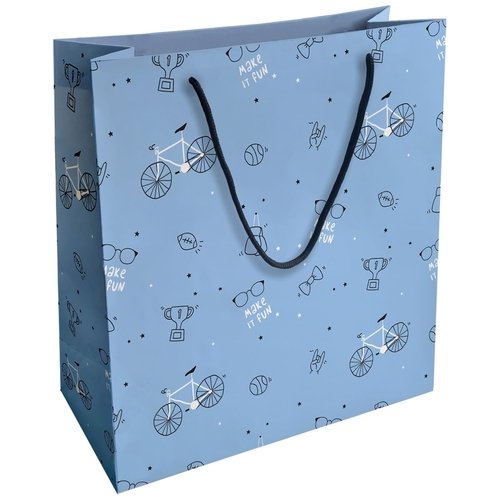 Пакет подарочный Be Smart Skate бумажный, 32 х 32 см, голубой