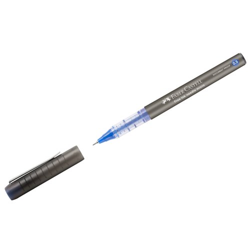 Ручка-роллер одноразовая Faber-Castell Free Ink Needle, синяя, 0,5мм ручка роллер faber castell free ink needle синяя 0 5мм одноразовая 12 шт в упаковке