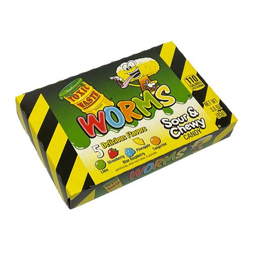 Жевательный мармелад Toxic Waste Worms, 85гр жевательная конфета toxic nuclear sludge зеленое яблоко 20 гр