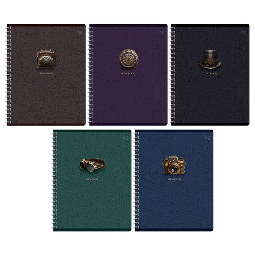 Тетрадь на гребне BG Стимпанк А5 96л в ассортименте 150₽