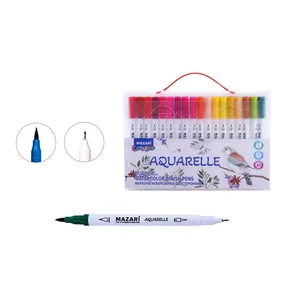 Набор маркеров акварельных двусторонних Mazari Aquarelle, 36 цветов М-15213-36
