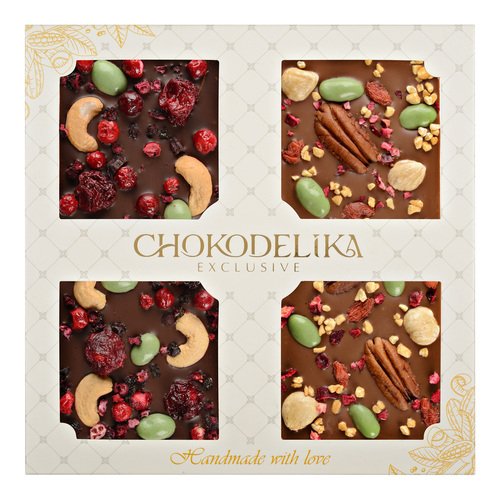 Подарочный набор Chokodelika Изысканный десерт, 200 гр, белая коробка десерт экопродукт премиум брусника 330 г