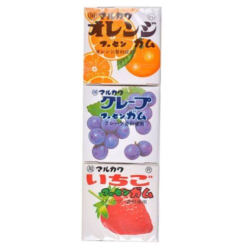 Жевательная резинка Marukawa, микс вкусов, 16,2 гр, 3 вкуса жевательная резинка marukawa меняющий цвет языка 14 гр