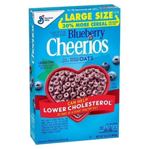 Хлопья Cheerios Blueberry, 402гр готовый завтрак cheerios мед и миндаль чашка 51гр