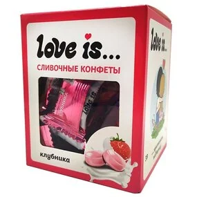 Жевательные конфеты Love is... сливочные, со вкусом клубники, 85 г