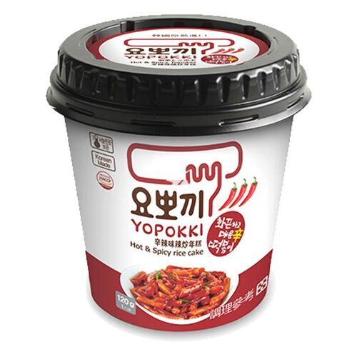 Рисовые клецки Yopokki Topokki Hot Spicy, 120 г соус чесночный kuhne черный чеснок и перец 235 мл