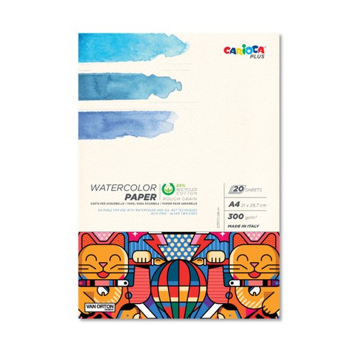 Альбом для рисования акварелью Carioca Plus 300 гм2 A4 30см 20л шероховатая 1400₽