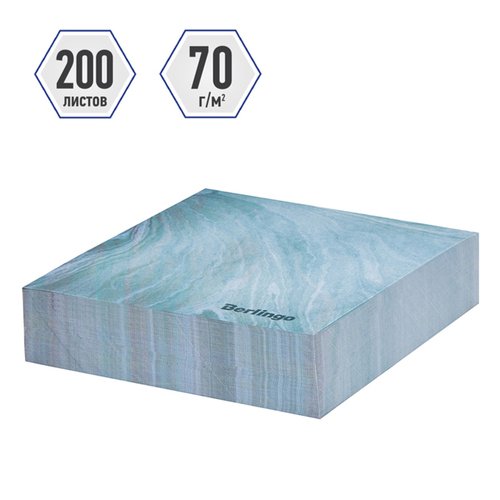 Блок для записи декоративный на склейке Berlingo Fantasy, 8,5х8,5х2 см, голубой, 200л LNn_00053 индексные закладки для заметок 200 листов