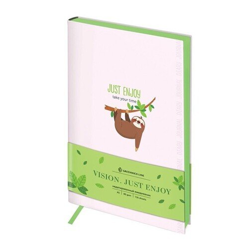 Ежедневник недатированный Greenwich Line Vision Just enjoy А5 136л кожзам 550₽