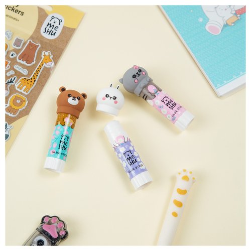 Клей-карандаш MeShu с топпером Animals 8г в ассортименте 190₽