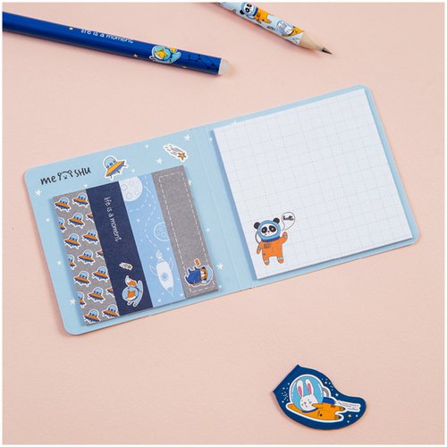 Флажки-закладки и самоклеящиеся блоки Meshu Space adventure, 74х74мм, 60х15мм, 25л