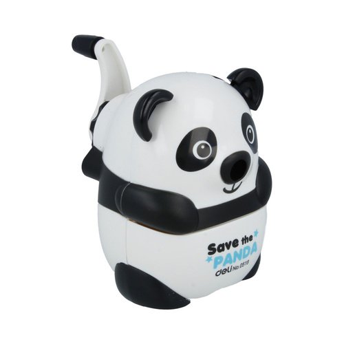 Точилка для карандашей механическая Deli Панда E0518 1 отверстие черный 750₽