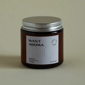 Свеча карамель, морская соль, попкорн, хлопковый фитиль