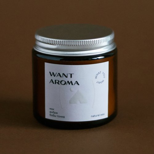 Свеча мох, амбра, бобы тонка, хлопковый фитиль