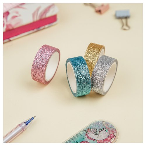Набор клейких декоративных лент Meshu Glitter 4 шт 300₽