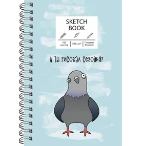 Альбом для рисования SKETCHBOOK, А5, 100л, евроспираль, твердая обложка, 100г/м2, без линовки