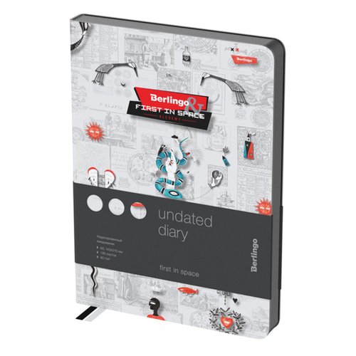 Ежедневник недатированный Berlingo First in Space А5 136л кожзам черный срез 700₽