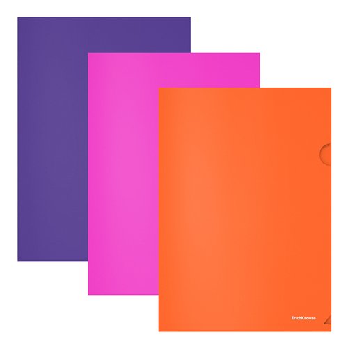 Папка-уголок пластиковая ErichKrause Soft Caribbean Sunset A4 непрозрачный в ассортименте 50₽