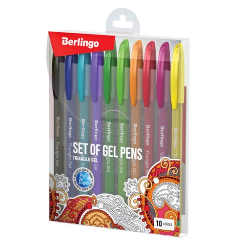 Набор гелевых ручек Berlingo Triangle Gel 10 шт 10 цветов 05 мм корпус ассорти 800₽