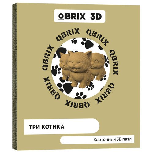 Картонный 3D конструктор QBRIX Три котика 990₽