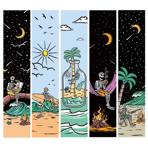 Закладки из картона Веселый Роджер 40х190 мм мелованный картон 5 шт 90₽