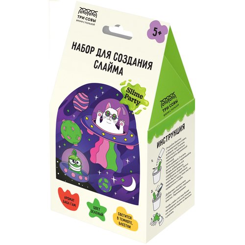 Набор для создания слайма Три совы Slime party Кото-пришельцы 420₽