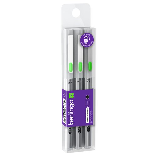 Набор линеров пигментных Berlingo Precision черные 3 шт 02503506 мм 580₽