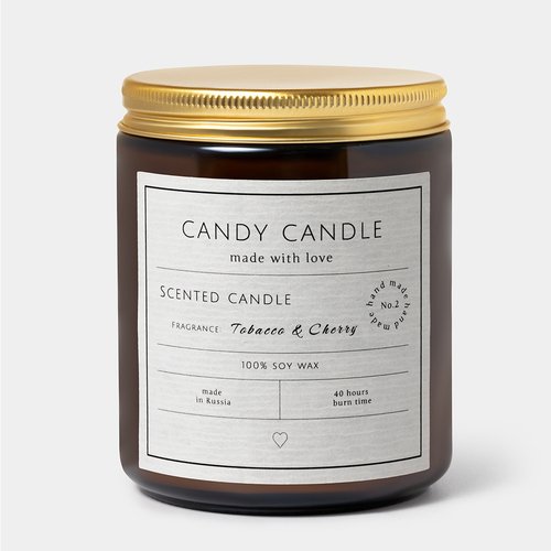 Свеча ароматическая Candy Candle Табак вишня, 240 мл