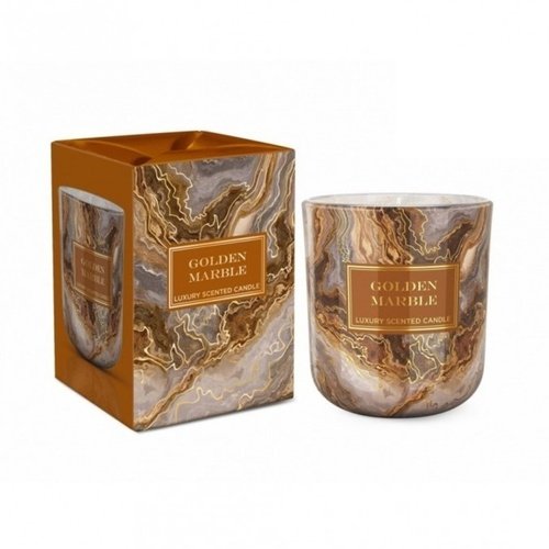 Свеча ароматизированная в стакане Bartek Мрамор Золотой и Антико (Marble Golden  & Antico), 150 гр