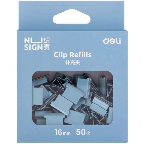 Зажимы для клиппера Deli Nusign 16 мм голубой 50 шт 440₽
