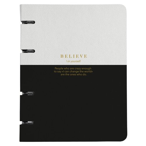 Тетрадь общая Be Smart Believe, 163х212 мм, 120л., клетка, кольцевой механизм, картон, айвори полоса