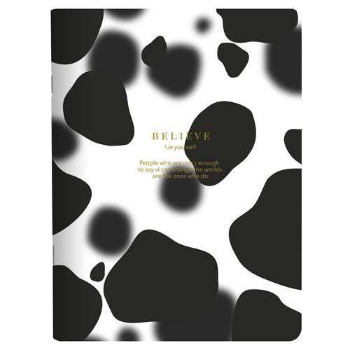 Тетрадь общая Be Smart Believe 165x220 мм 48 л клетка мягкий переплет скрепка пятна на айвори 230₽